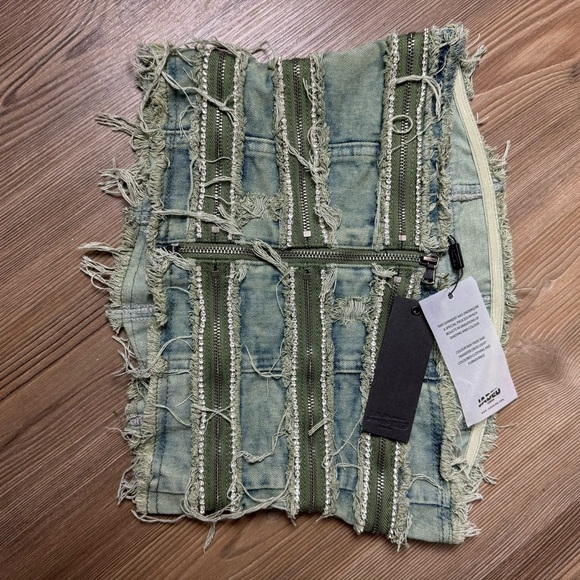 NWT Jaded London Diamante Denim Corset in Blue Wash Small - Picture 4 of 4